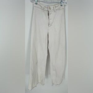 Zara Women's High-Rise Wide Leg White Jeans